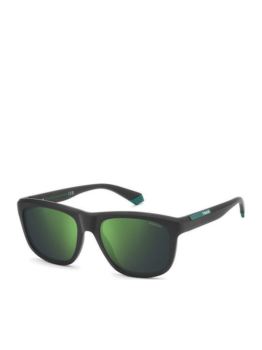 Polaroid Unisex Sunglasses with Black Horn-Rimm...