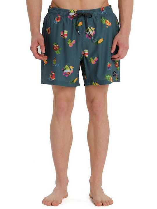 Emerson Men's Swim Shorts Petrol with Patterns