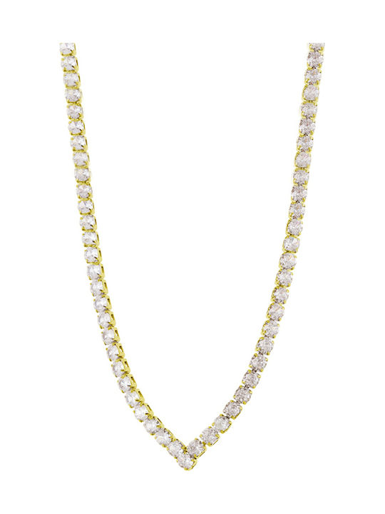 Oxette Choker Gold Plated Steel with Zircon