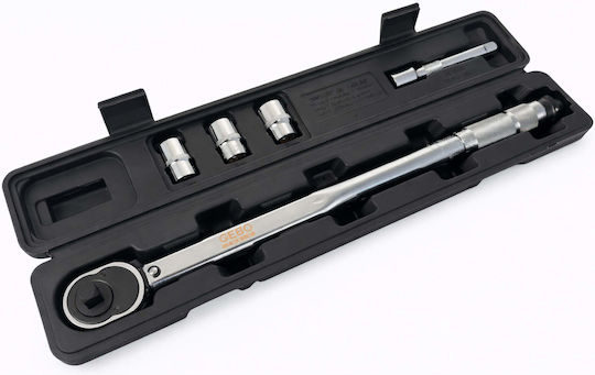 Gebo Werkzeuge 1/2" Drehmoment-Schlüssel-Set 28-210nm 17-19-21mm Verlängerung 5 Stück
