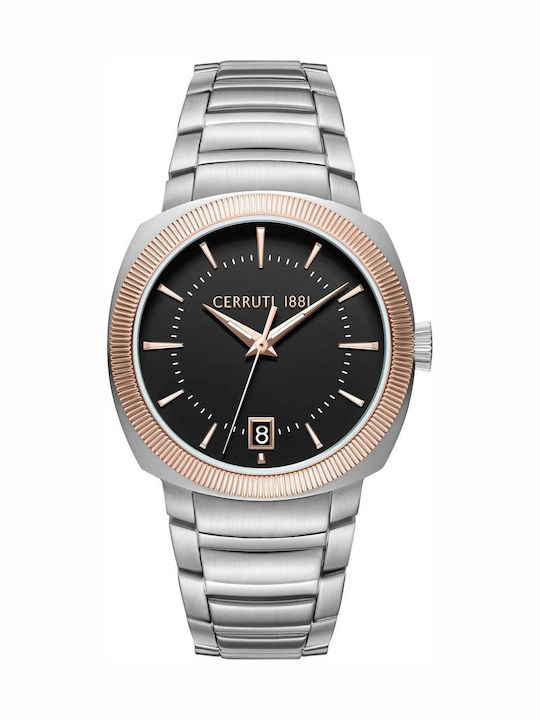 Cerruti Men's Battery Watch with Silver Metal B...