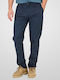 Pantaloni Chino Elastici Relaxed Fit Smoke Albastru