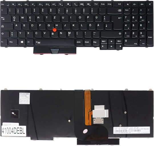 German Laptop Keyboard Lenovo Thinkpad P50 20en 20eq P51 20mm 20mn P70 20er 20es P71 20hk 20hl 00pa370 00xh726 00pa298 Sn20m15446 De Pointer Backlight Black Code 41004debl