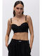 Damen Bluse Korsett Schwarz
