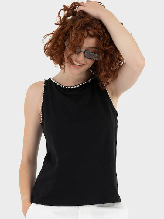 Women's Cotton Sleeveless Top Black