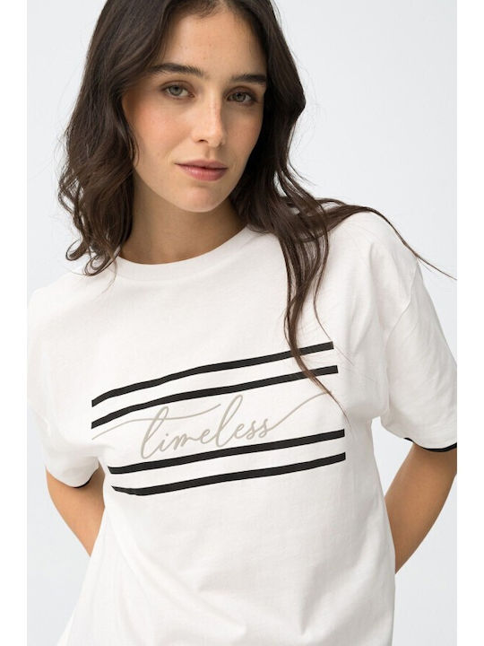 Women's Striped White T-shirt