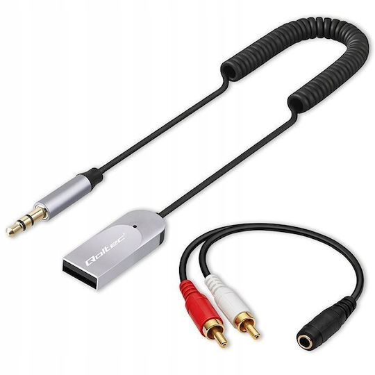 Qoltec Wireless Audio Receiver Adapter Hifi Home & Car Bluetooth 6.0 2 X Rca 1 X Aux 3.5mm Usb Microphone