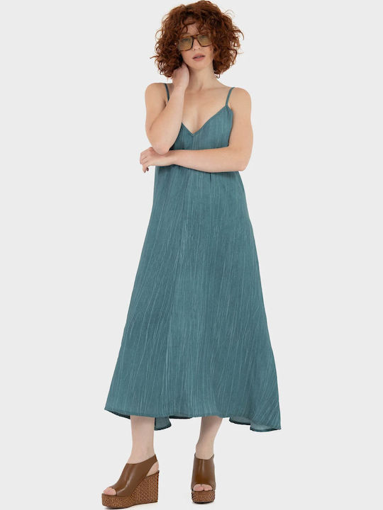 Summer Midi Wrap Dress Petrol