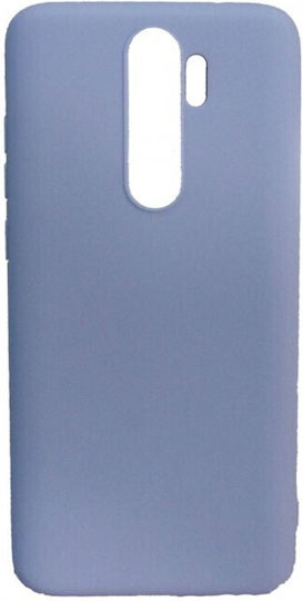 Rückseitenhülle aus Silikon / Leder Hellblau (Redmi 8 Ehre 8A)