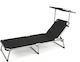 Thirea Thirea Beach Sunbed Gray Foldable Aluminum with Shader 193.5x59x29cm
