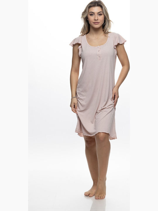 Galaxy Sommerliches Damen-Nachthemd Rosa