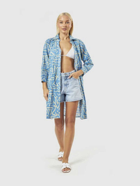 Verde Women's Maxi Beach Caftan Blue