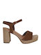 Damen Sandalen Braun Leder
