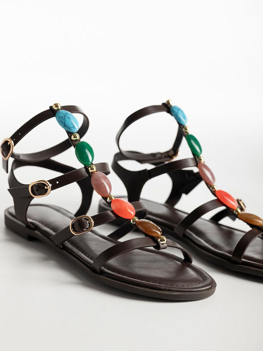 Bozikis Bozikis Damen Gladiator Flache Sandalen...
