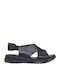 Δερμάτινα Γυναικεία Σανδάλια Flatforms Μαύρα