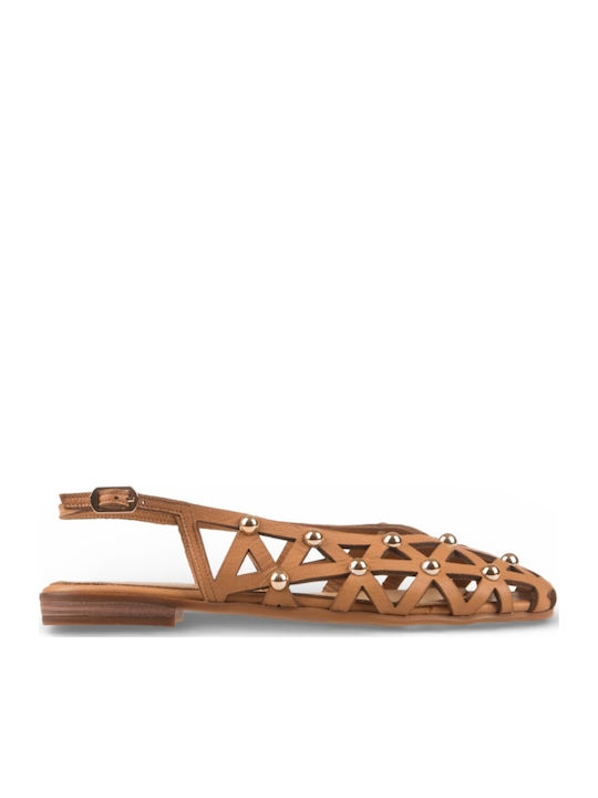 Franchesca Moretti Damen Ballerinas Aus Leder In Braun Farbe