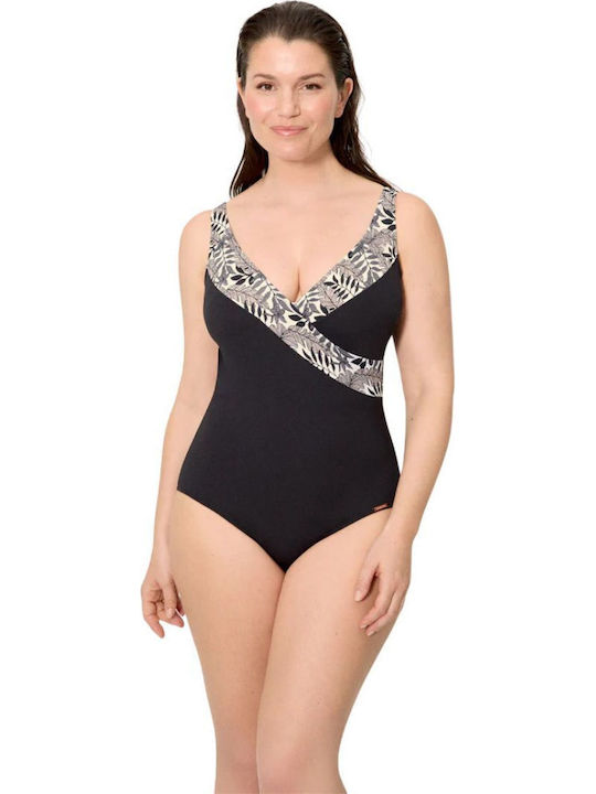 Costum De Baie Întreg Negru Cu Căptușeală Ușoară