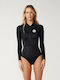 Surf Active Swimsuit With Zipper Black