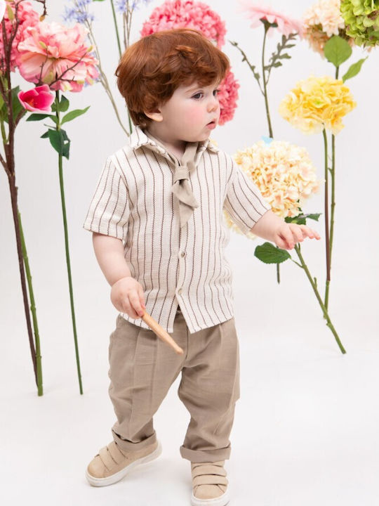 Bambolino Baptism Suit for Boy Alfonso Beige