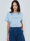 Damen Bermudas Jean Blau