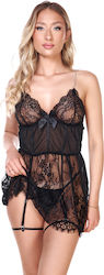 Comfort Sexy Baby Dolls Mit Spitze Negligé Mit Ketten Eingearbeitete Straps Schwarz Comfort Sexy Baby Dolls Mit Spitze Negligé Mit Ketten Eingearbeitete Straps Schwarz