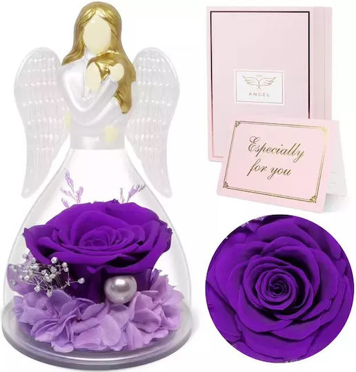 Handmade Eternal Rose Angel Glass Container