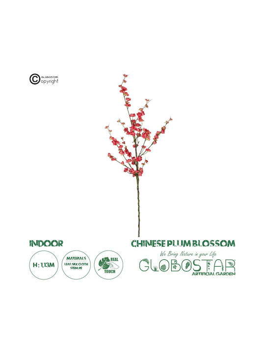 Artificial Garden Chinese Red Plum Blossom Branch Decorative Artificial Red Cherry Branch Y113c