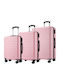 Miss Lulu Travel Suitcase Hard Pink with 4 Wheels