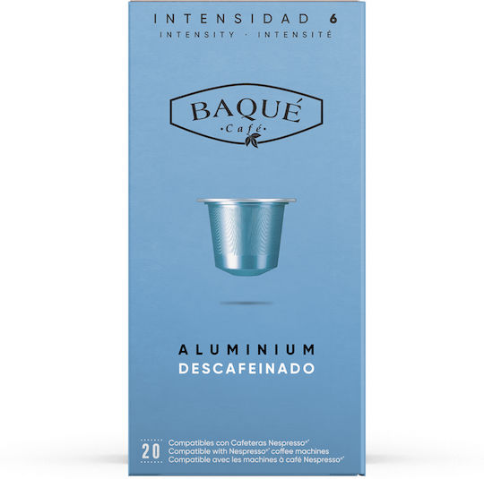 Cafe Baque Capsule Espresso Decafeinizat Compatibile cu Mașini Nespresso 20 bucăți