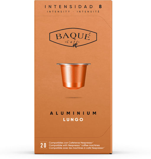 Cafe Baque Espresso Lungo Kaffee- und Getränkekapseln Kompatibilität mit Nespresso 20 Stück