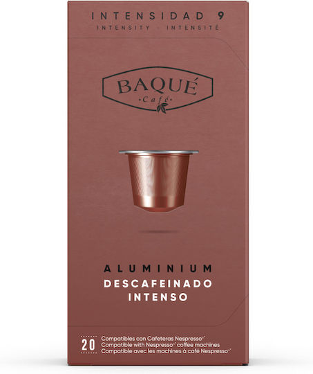 Cafe Baque Κάψουλες Espresso Decaf Intenso Decaffeine Συμβατές με Μηχανή Nespresso 20caps