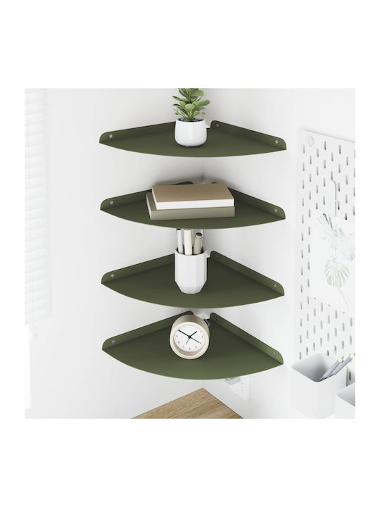 Wall Shelves Olive Green (4 Pieces) 30x30x2 cm