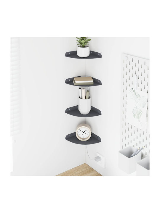Wall Shelves Anthracite (4 Pieces) 15x15x2 cm