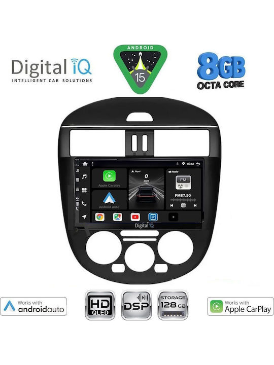 Digital IQ Car Audio System for Nissan Tiida 2013-2023 with A/C (Bluetooth/USB/AUX/WiFi/GPS/Apple CarPlay/Android Auto) with 9" Touch Screen