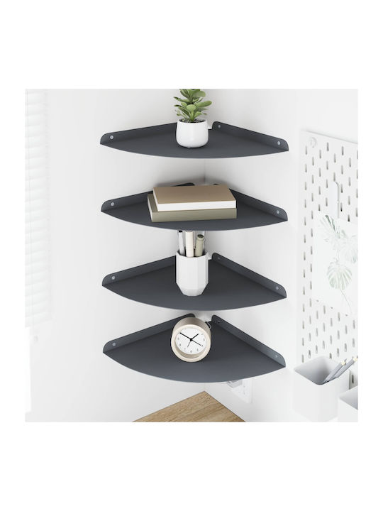 Wall Shelves Anthracite (4 Pieces) 30x30x2 cm