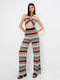 Damen Stoffhose Gestreift