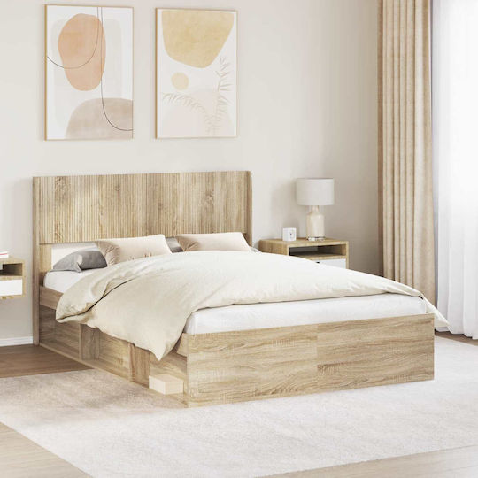 vidaXL Wooden Bed Headboard Beige 166.5x100cm