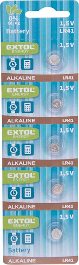 Baterii Alkaline 1.5v Extol Energy 42056 5 Bucăți Lr41
