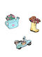 attrattivo Set of Flower Pins Yellow 3 Pieces