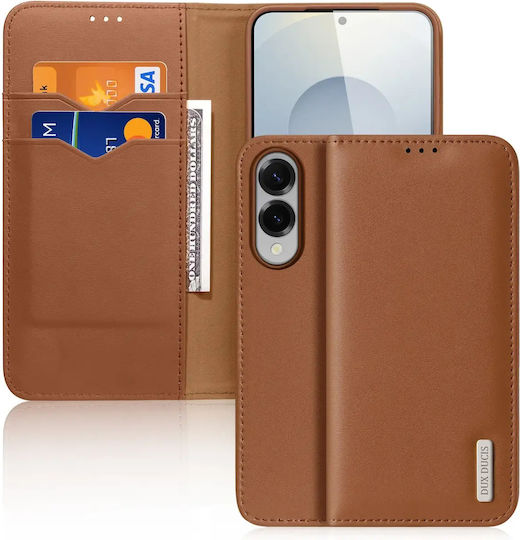 Dux Ducis Hivo Book Кожен / Силиконов Кафяв (Galaxy S25 Edge)