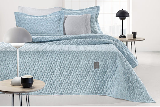 Guy Laroche Kylian Kylian Set Coverlet Semi-Double from Polyester Denim 180x240cm 2pcs