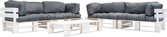 Garten- und Outdoor-Möbelsets Typsatz Wohnzimmer 6 Stück Grau mit Kissen
