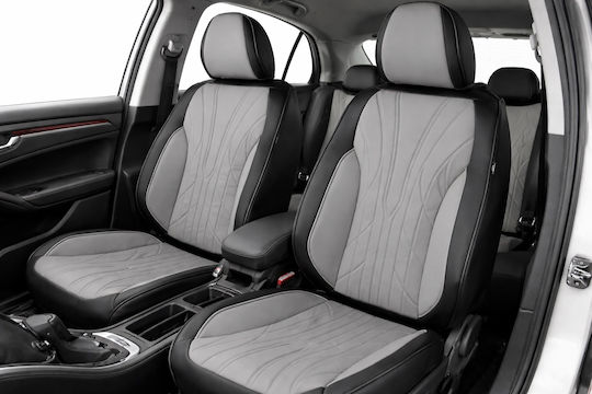 Комплект Калъфи За Автомобилни Седалки Universal Eco Кожа Предни Задни Черен Сив