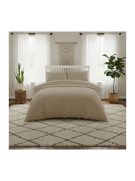 24home.gr Satin Σεντόνι King Size 270x270εκ. Beige