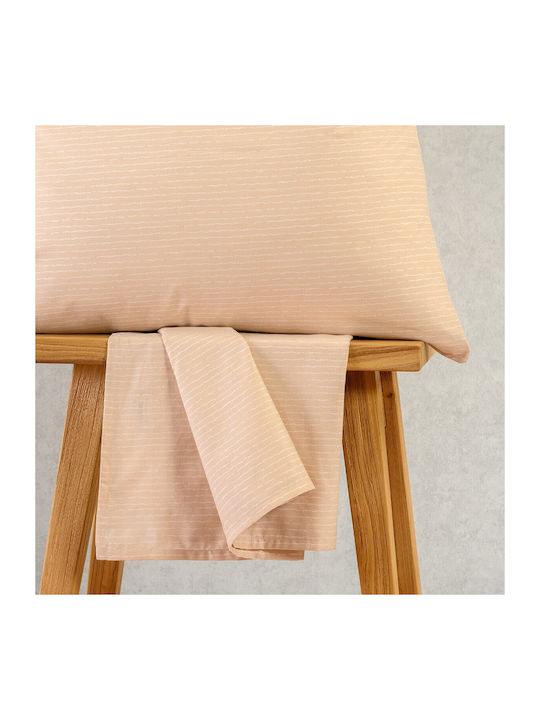24home.gr Casual Σετ Σεντόνια Υπέρδιπλα με Λάστιχο 160x200+32εκ. Beige (4τμχ)