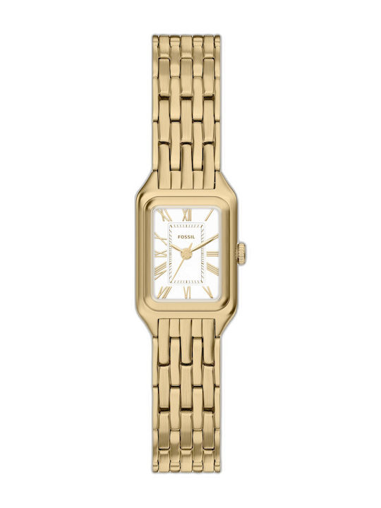 Fossil Raquel Ceas Dama 18mm Baterie Cu Brățară Din Metal Auriu