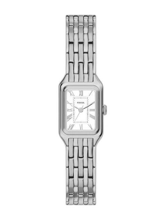 Fossil Raquel Ceas Dama 18mm Baterie Cu Brățară Din Metal Argintie