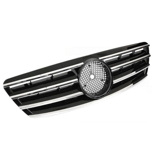 Μάσκα Mercedes-benz C-class W203 00-07 Amg C63 Look Μαύρο Χρώμιο 1 Τεμάχιο Mercedes Benz Cαrνεr