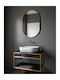 Eisen Semi Oval Badezimmerspiegel 60x90cm Gold