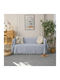 Lucktora Chenille Armchair Throw 180x180cm Light Blue